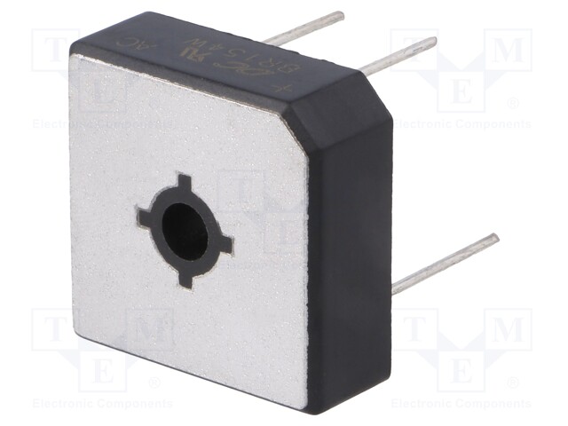 Single-phase bridge rectifier; Urmax: 400V; If: 15A; Ifsm: 300A