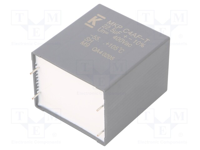 AC Film Capacitor, 22.5 µF, 400 VAC, Metallized PP, ± 10%, C4AF Series, Radial Box