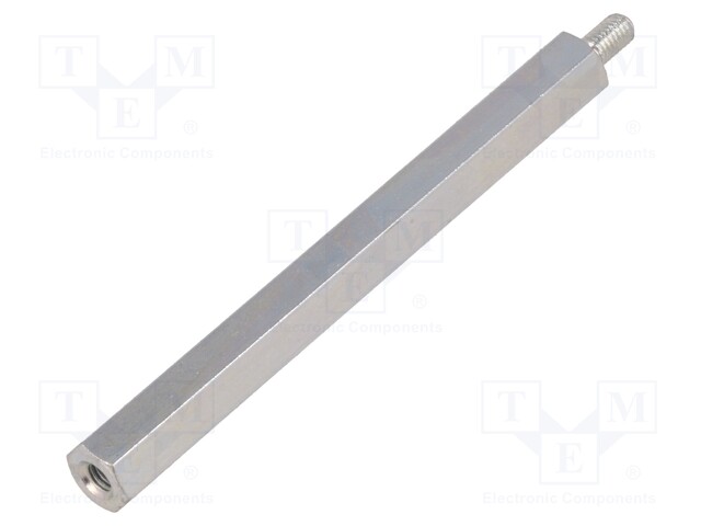 Screwed spacer sleeve; Int.thread: M3; 60mm; Ext.thread: M3; steel