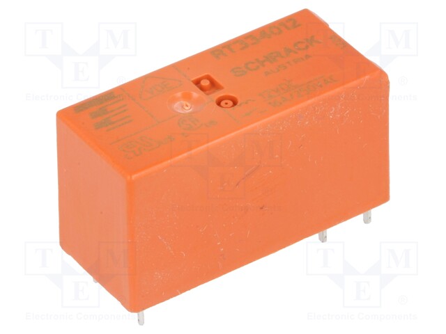 Relay: electromagnetic; SPST-NO; Ucoil: 12VDC; 16A/250VAC; 360Ω