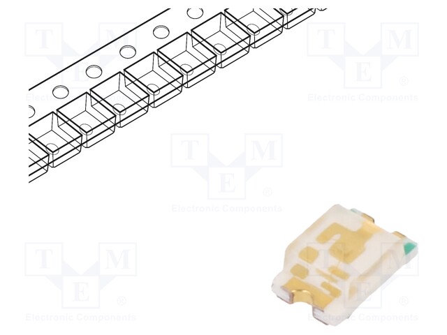 LED; SMD; 0805; green; 260÷900mcd; 2x1.25x0.7mm; 140°; 2.8÷3.5V