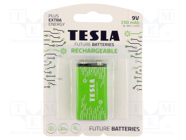 Re-battery: Ni-MH; 6F22; 8.4V; 250mAh; blister; 1pcs.