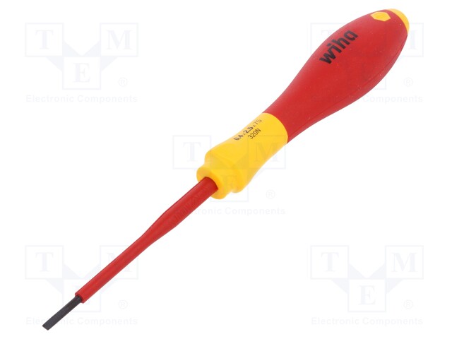 Screwdriver; insulated; slot; 2,5x0,4mm; Blade length: 75mm; 1kVAC