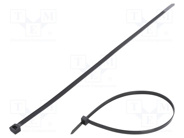 Cable tie; L: 400mm; W: 7.6mm; polyamide; 533N; black; Ømax: 105mm