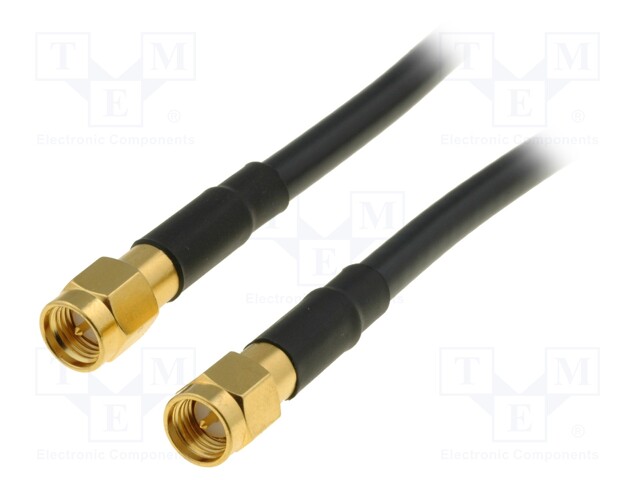 Cable; 50Ω; 0.5m; SMA plug,both sides; black