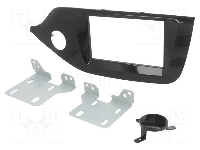 Radio mounting frame; Kia; 2 DIN; piano brown