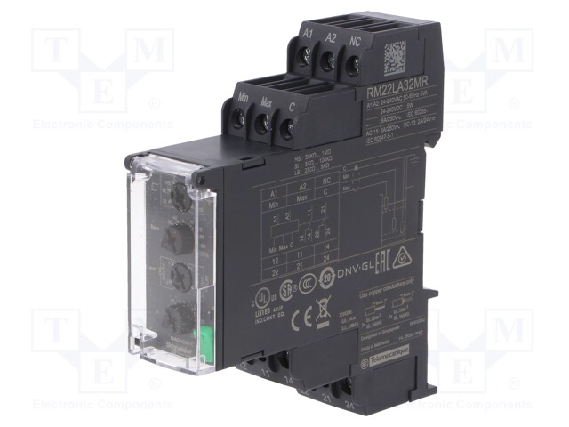 Module: level monitoring relay; conductive fluid level; DIN