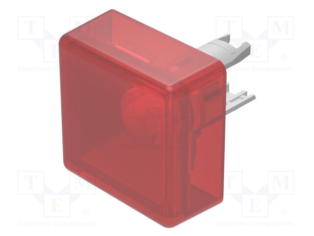 Actuator lens; 18; red; plastic; 13.8x13.8mm