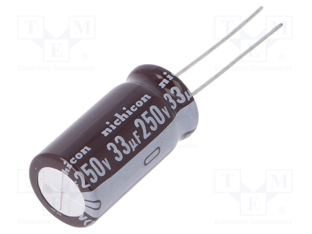 Capacitor: electrolytic; low impedance; THT; 33uF; 250VDC; ±20%