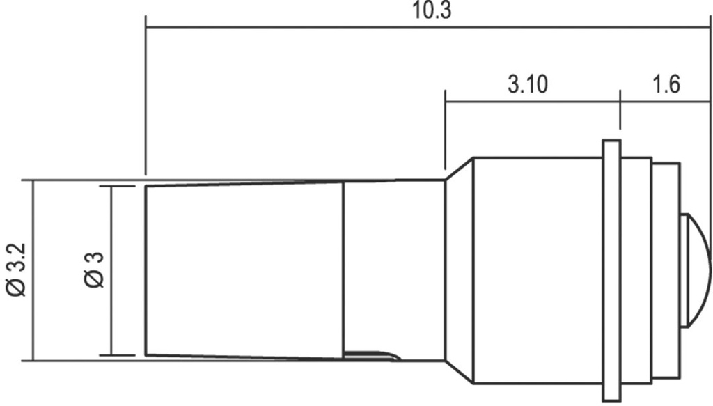 LED lamp; red; SX3s; 48VDC; No.of diodes: 1; -40÷85°C; 3mm