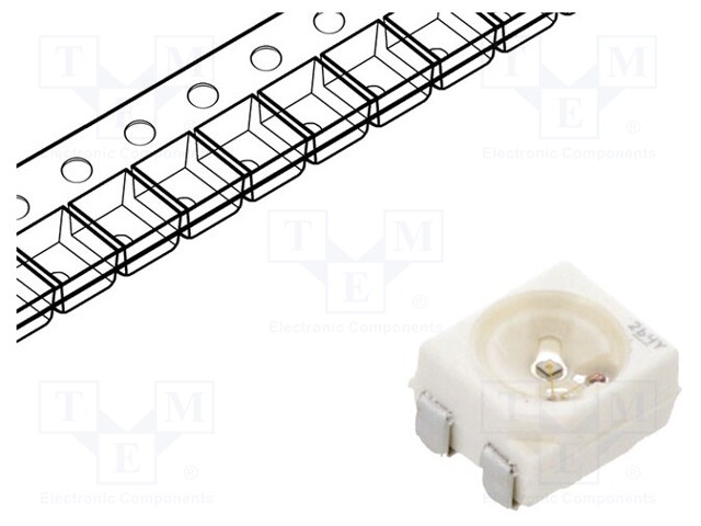 LED; SMD; 3528,PLCC4; blue; 280÷710mcd; 3.5x2.8x1.9mm; 120°; 30mA