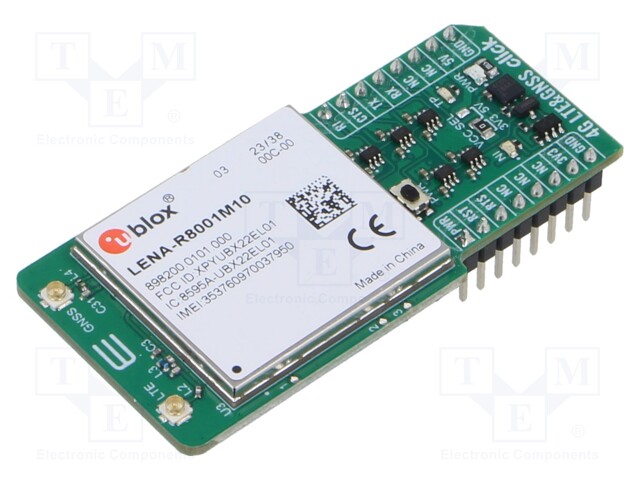 Click board; GNSS,LTE; UART,USB; LENA-R8001M10-00C; 3.3VDC,5VDC