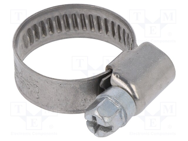 Worm gear clamp; W: 9mm; Clamping: 12÷22mm; chrome steel AISI 430