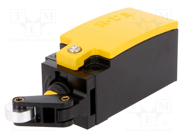 Limit switch; lever R 20mm, plastic roller Ø13mm; NC x2; 6A