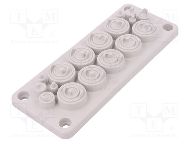 Multigate grommet; light grey; Holes no: 17; -40÷90°C; UL94V-0