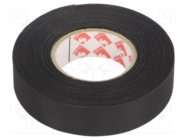 Tape: fixing; W: 19mm; L: 30m; D: 0.15mm; black; rubber; -40÷105°C; 30%
