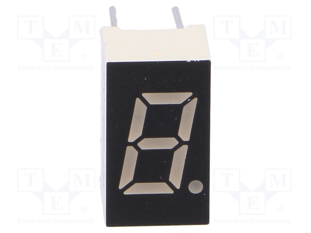 Display: LED; 7-segment; 8mm; 0.3"; No.char: 1; green; 3.8mcd; anode