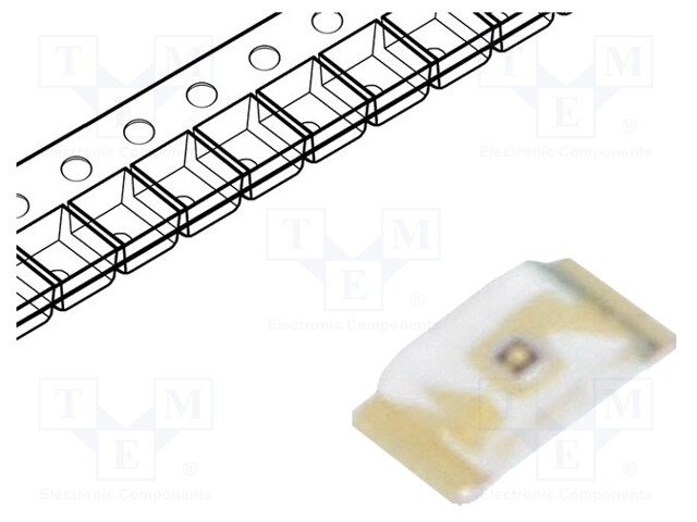 LED; SMD; 0603; yellow; 28÷180mcd; 1.6x0.8x0.3mm; 130°; 2÷2.4V; 20mA