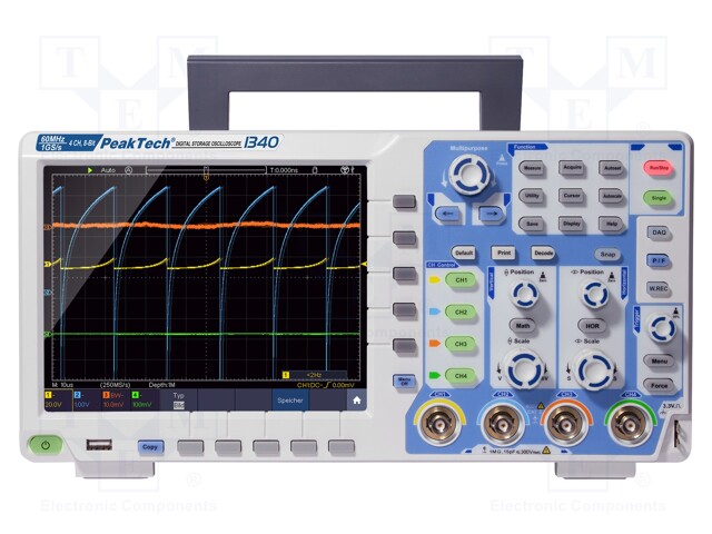 Oscilloscope: digital; Channels: 4; ≤60MHz; 1Gsps; Vert.resol: 8bit