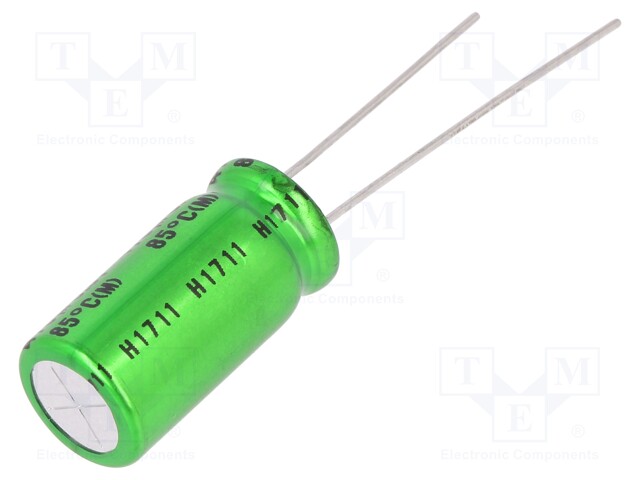 Capacitor: electrolytic; bipolar; THT; 470uF; 6.3V; Ø10x20mm; ±20%