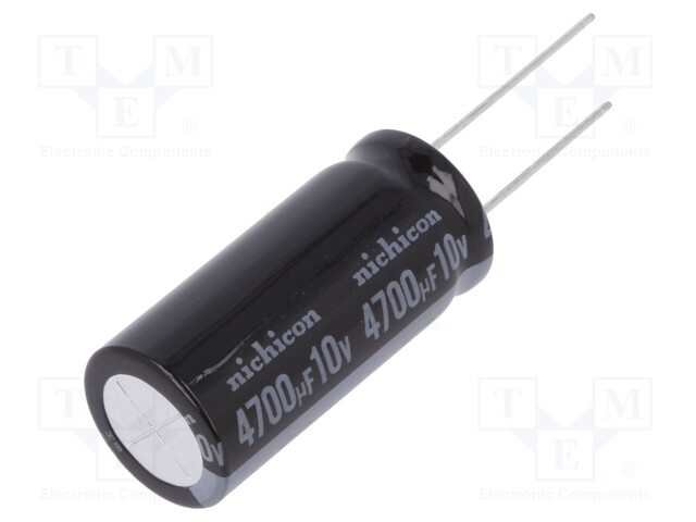 Capacitor: electrolytic; THT; 4700uF; 10VDC; Ø16x35.5mm; ±20%