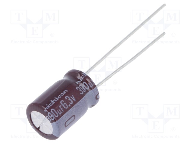 Capacitor: electrolytic; low impedance; THT; 390uF; 6.3VDC; ±20%