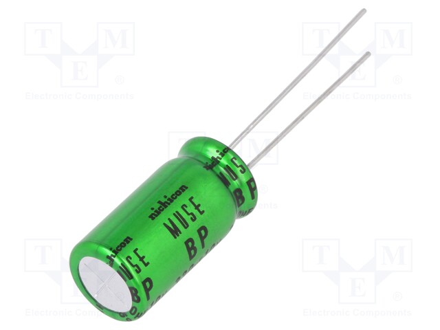 Capacitor: electrolytic; bipolar; THT; 330uF; 10V; Ø10x20mm; ±20%