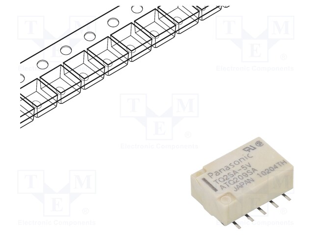 Signal Relay, 5 VDC, DPDT, 2 A, TQ Series, SMD, Non Latching