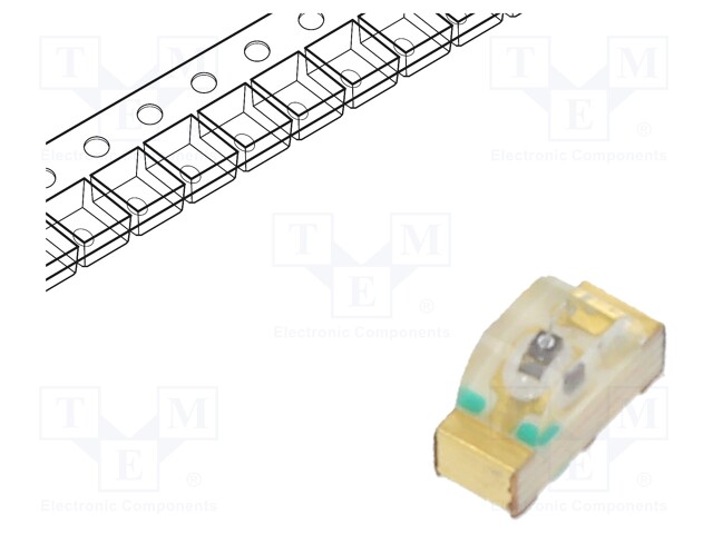 LED; SMD; 0604; red; 7.2÷17mcd; 1.6x1x0.6mm; 155°; 1.8÷2.6V; 20mA