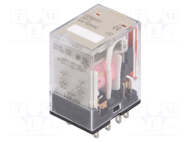 Relay: electromagnetic; DPDT; Ucoil: 48VAC; 10A/220VAC; 10A/24VDC