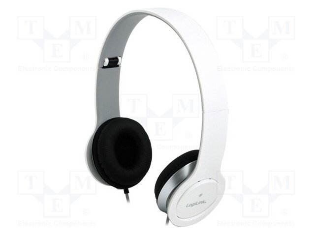 Headphones with microphone; white; Jack 3,5mm; 20÷20000Hz; 32Ω