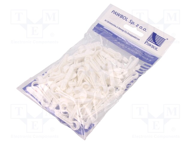 Holder; white; Application: on round cable; 100pcs; 8mm