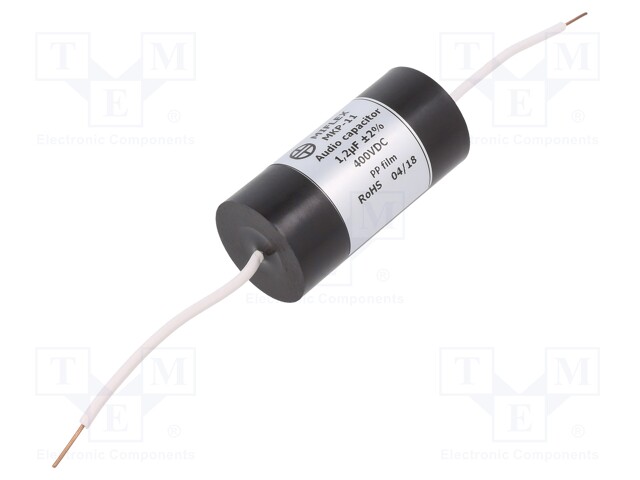 Capacitor: polypropylene; 1.2uF; 400VDC; ±2%; Ø25x51mm; -25÷85°C