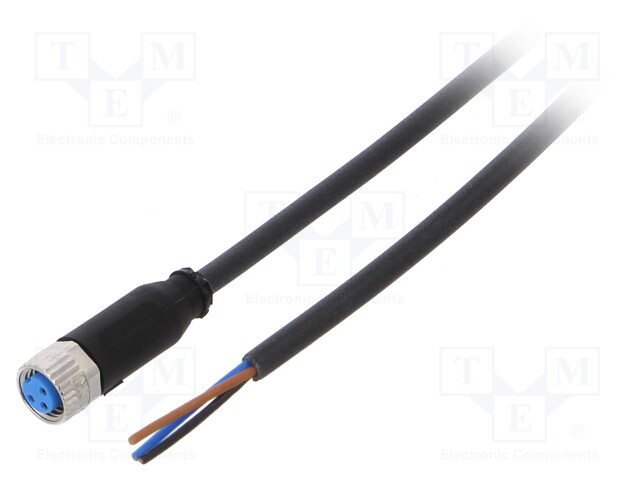 Connection lead; M8; PIN: 3; straight; 5m; plug; 60VAC; 4A; -40÷80°C