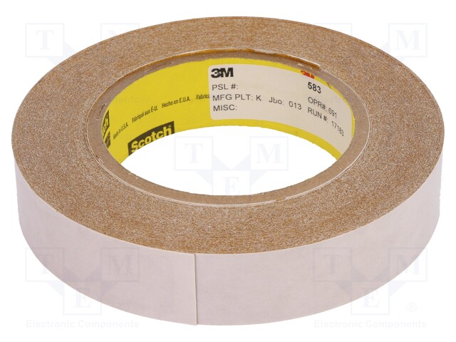 Tape: fixing; W: 25.4mm; L: 54.84m; D: 50.8um; nitrile phenolic; 800%