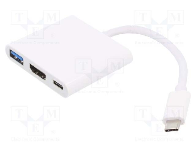 Adapter; USB 3.0,USB 3.1; nickel plated; 0.2m; Colour: silver