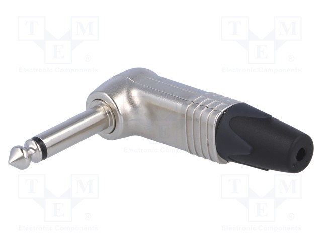 Plug; Jack 6,3mm; male; mono; angled 90°; for cable; soldering