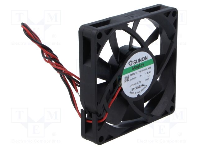 Fan: DC; axial; 12VDC; 80x80x15mm; 40.57m3/h; 30.8dBA; Vapo; 2800rpm