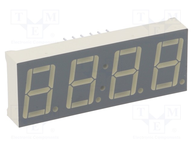 Display: LED; 7-segment; 14mm; 0.56"; No.char: 4; red; 8÷24mcd; anode