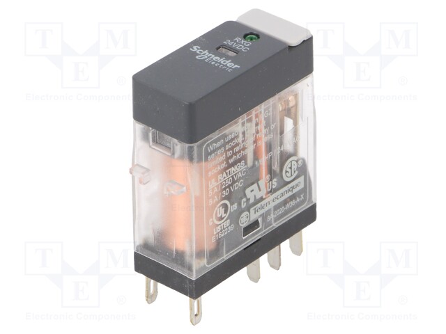 Relay: electromagnetic; DPDT; Ucoil: 24VDC; 5A/250VAC; 5A/30VDC; 5A