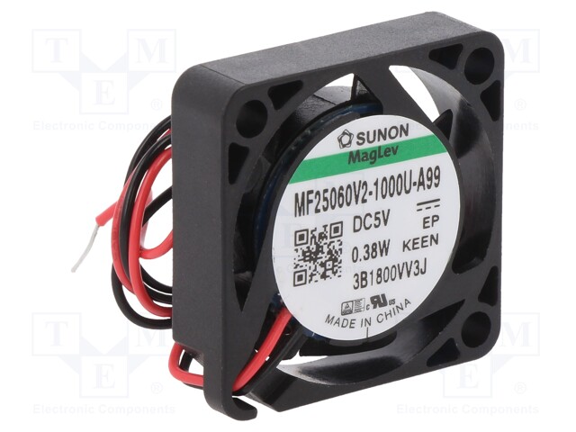 Fan: DC; axial; 5VDC; 25x25x6mm; 3.72m3/h; 18dBA; Vapo; 10000rpm