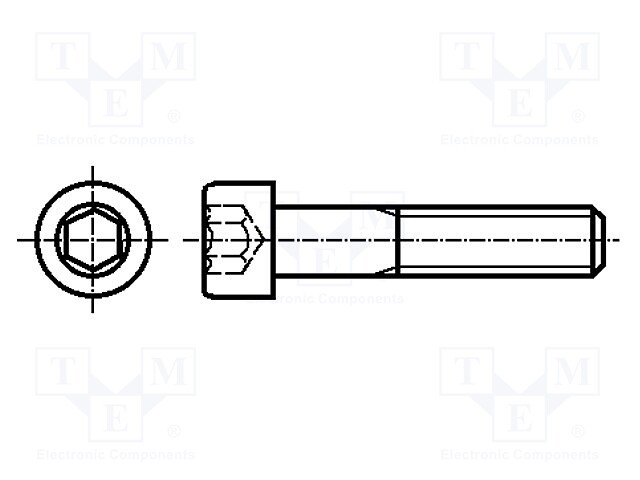 Screw; M5x20; DIN: 912; Head: cheese head; imbus; HEX 4mm