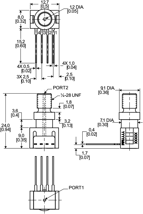 Sensor: pressure; Range: ±100psi; gage; Output conf: analogue