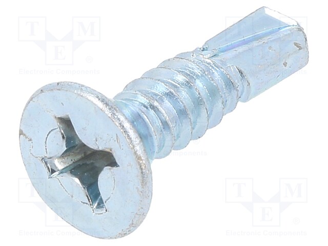 Screw; for metal; 6,3x25; Head: countersunk; Phillips; zinc