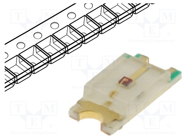 LED; SMD; 1206; yellow; 350÷500mcd; 3.2x1.6x0.68mm; 120°; 1.8÷2V