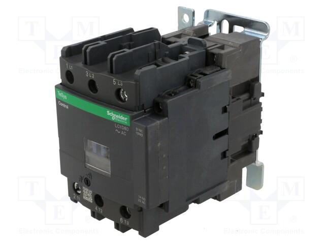 Contactor: 3-pole; NO x3; Auxiliary contacts: NO + NC; 220VAC; 80A