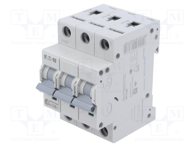 Circuit breaker; 230/400VAC; Inom: 10A; Poles: 3; DIN; Charact: C