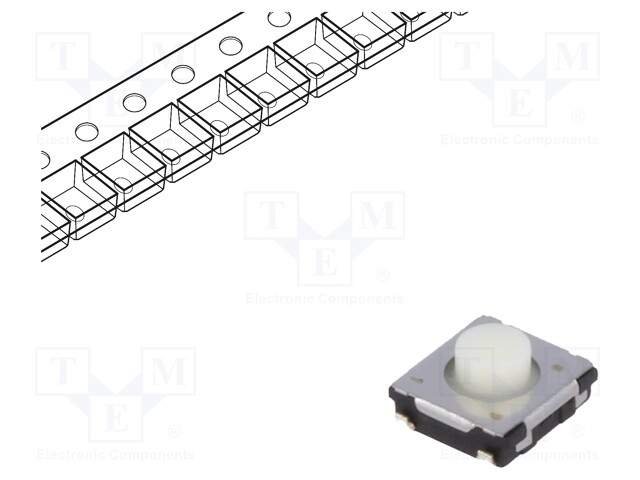 Microswitch TACT; SPST; Pos: 2; 0.02A/15VDC; SMT; none; 1.6N; 3.1mm
