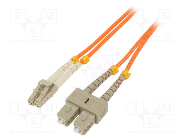 Fiber patch cord; OM2; LC/UPC,SC/UPC; 5m; LSZH; orange