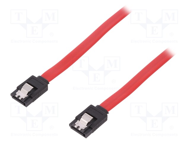 Cable: SATA; SATA plug,both sides; 500mm; red; Kind: UL21149; 26AWG